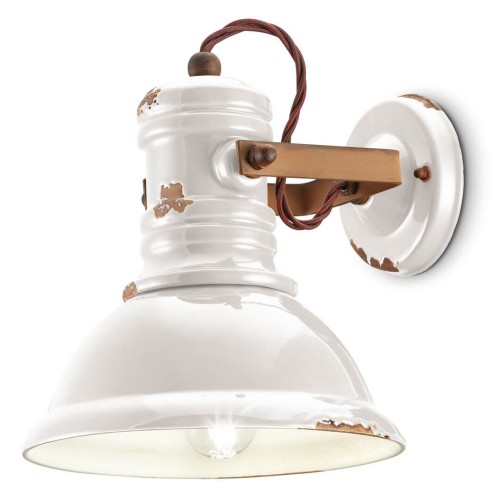 Kinkiet w stylu loft Ferroluce C1693 Vintage Bianco Industrial Retro
