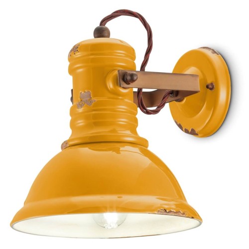 Kinkiet w stylu loft Ferroluce C1693 Vintage Giallo Industrial Retro