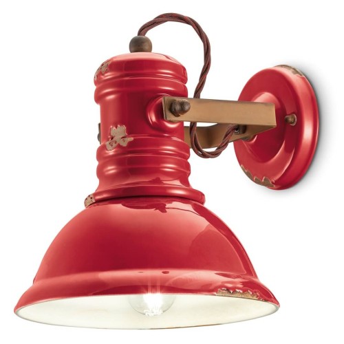 Kinkiet w stylu loft Ferroluce C1693 Vintage Rosso Industrial Retro