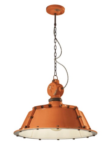 Lampa wisząca w stylu loft Ferroluce C1720 Vintage Arancio Industrial Retro