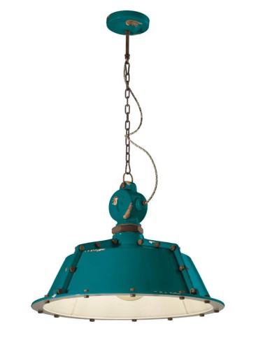 Lampa wisząca w stylu loft Ferroluce C1720 Vintage Verde Industrial Retro