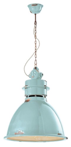 Lampa wisząca w stylu loft Ferroluce C1750 Vintage Azzurro Industrial Retro