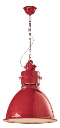 Lampa wisząca w stylu loft Ferroluce C1750 Vintage Rosso Industrial Retro