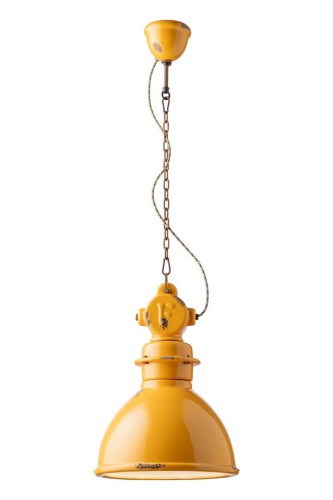 Lampa wisząca w stylu loft Ferroluce C1755 Vintage Giallo Industrial Retro