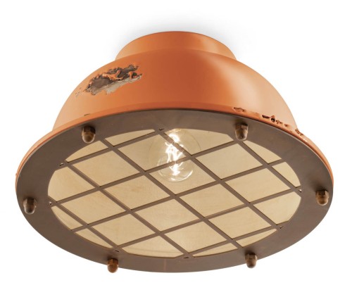 Lampa sufitowa w stylu loft Ferroluce C1760 Vintage Arancio Industrial Retro