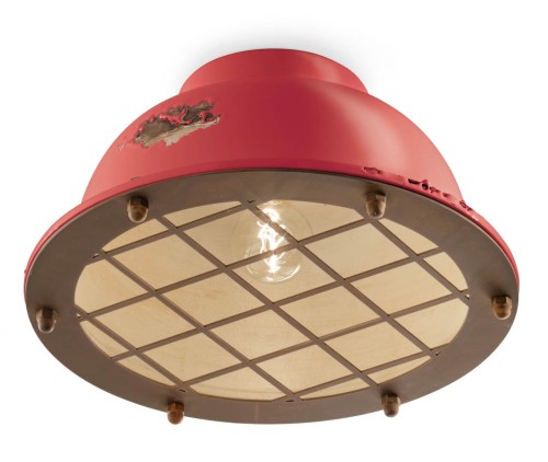 Lampa sufitowa w stylu loft Ferroluce C1760 Vintage Rosso Industrial Retro