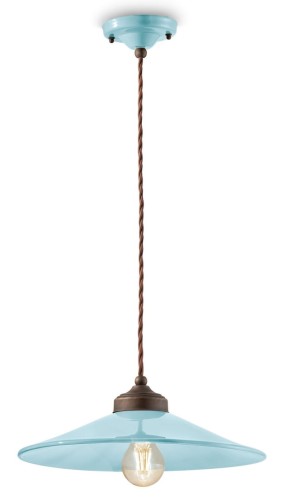 Lampa wisząca w stylu vintage Ferroluce C1631 Azzurro Colors Retro