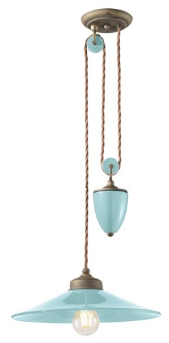 Lampa wisząca w stylu vintage Ferroluce C1632 Azzurro Colors Retro
