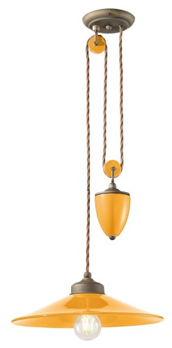 Lampa wisząca w stylu vintage Ferroluce C1632 Giallo Colors Retro
