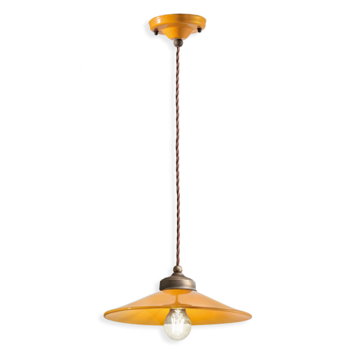 Lampa wisząca w stylu vintage Ferroluce C1635 Giallo Colors Retro