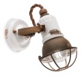 Kinkiet loftowy z kratką Ferroluce C1675-1 Vintage Bianco Loft Retro