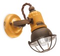 Kinkiet loftowy z kratką Ferroluce C1675-1 Vintage Giallo Loft Retro