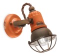 Kinkiet loftowy z kratką Ferroluce C1675-1 Vintage Arancio Loft Retro