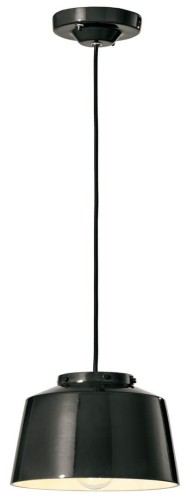 Lampa wisząca w stylu retro Ferroluce C2000 Smalto Nero 50's Retro