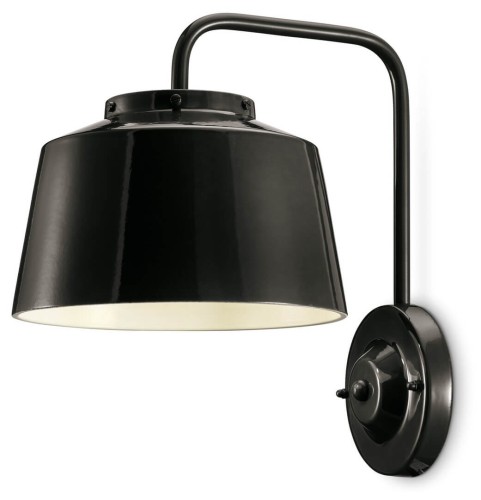 Kinkiet w stylu Retro Ferroluce C2002 Smalto Nero 50's Retro