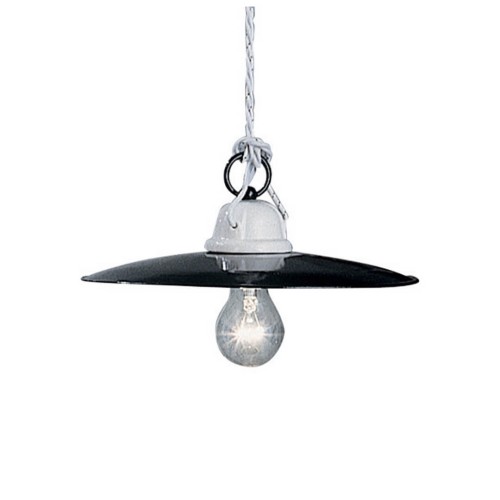 Lampa wisząca biało-czarna Ferroluce C003 Potenza Classic – śr. 30 cm