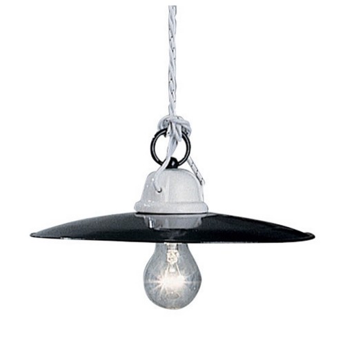 Lampa wisząca biało-czarna Ferroluce C004 Potenza Classic – śr. 35 cm