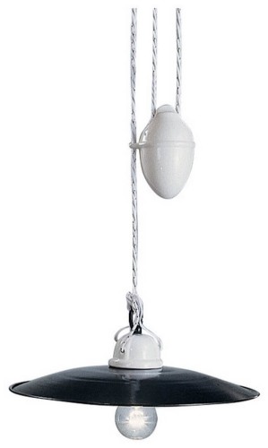 Lampa wisząca biało-czarna Ferroluce C049 Potenza Classic – śr. 30 cm