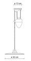 Lampa wisząca biało-czarna Ferroluce C049 Potenza Classic – śr. 30 cm