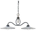 Lampa wisząca klasyczna z dwoma falowanymi kloszami Ferroluce C199 L’aquila Classic