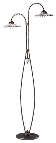 Lampa podłogowa klasyczna z plisowanym kloszem Ferroluce C200-2 L’aquila Classic