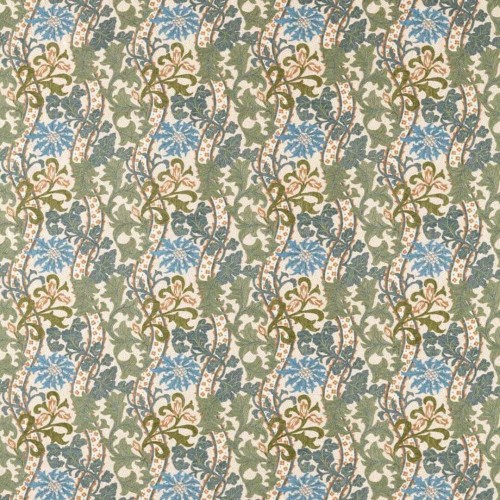 Tkanina haftowana Morris & Co. X The Huntington Cornflower Embroidery 237707 The Unfinished Works Fabrics