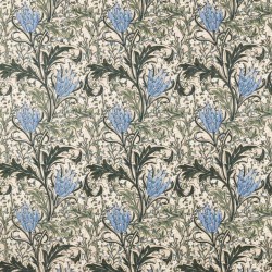 Tkanina haftowana w tulipany i liście akantu Morris & Co. X The Huntington Lent Lily Embroidery 237662 The Unfinished Works Fabrics