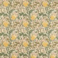 Tkanina haftowana w tulipany i liście akantu Morris & Co. X The Huntington Lent Lily Embroidery 237663 The Unfinished Works Fabrics
