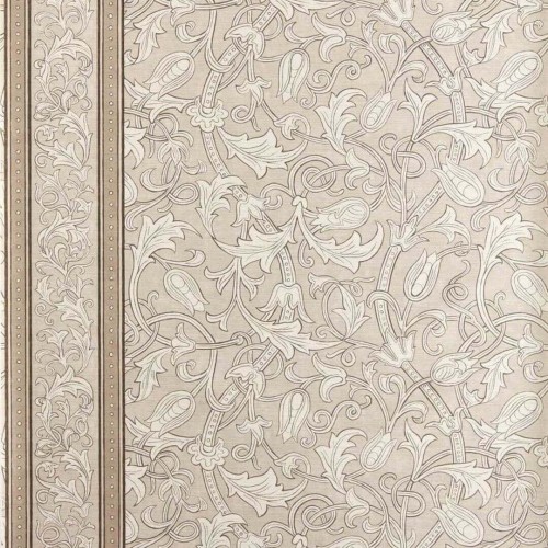 Tapeta w tulipany i liście akantu Morris & Co. x The Huntington Etched Scrolling Tulip 217603 The Unfinished Works