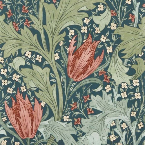 Tapeta kwiatowa w stylu angielskim Morris & Co. x The Huntington Lent Lily 217595 The Unfinished Works