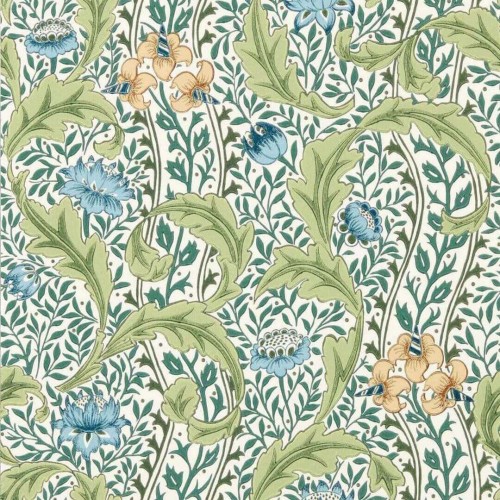 Tapeta klasyczna w kwiaty i liście Morris & Co. x The Huntington Wild Tulip & Vine 217577 The Unfinished Works