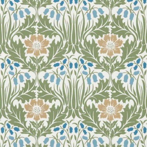 Tapeta roślinna z dzwonkami i zawilcami Morris & Co. x The Huntington Woodbell & Anemone 217572 The Unfinished Works