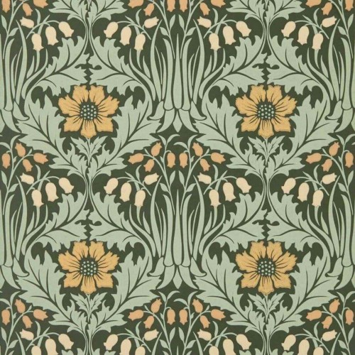 Tapeta roślinna z dzwonkami i zawilcami Morris & Co. x The Huntington Woodbell & Anemone 217575 The Unfinished Works