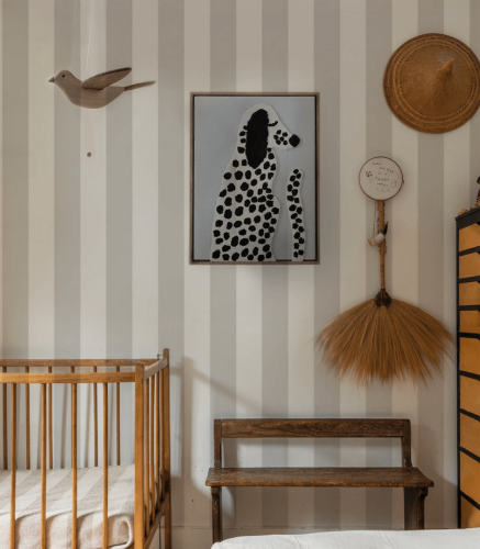 Mural pasy Bold Stripe Ash Wallcolors