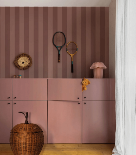 Mural pasy Bold Stripe Cocoa Wallcolors