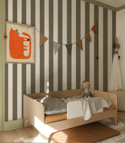 Mural pasy Bold Stripe Moss Wallcolors