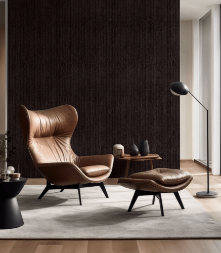 Mural z motywem jodełki Herringbone Burgundy Wallcolors