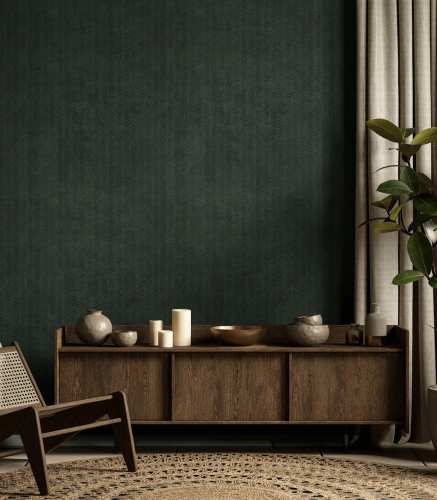 Mural z motywem jodełki Herringbone Green Wallcolors