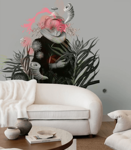 Mural artystyczna postać Lady Medusa Gray Wallcolors