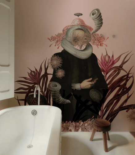 Mural artystyczna postać Lady Medusa Pink Wallcolors