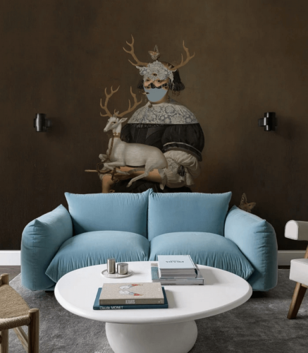 Mural kobieta z jeleniem Lady of The Stag Wallcolors