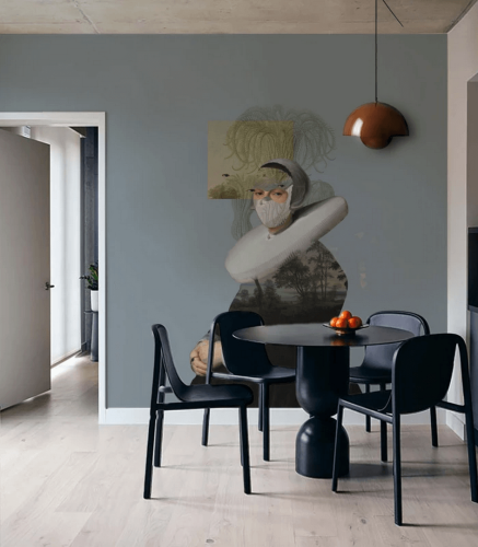 Mural kobieta z krajobrazem Landscape Muse Blue Wallcolors