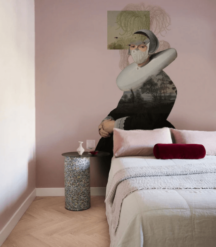 Mural kobieta z krajobrazem Landscape Muse Pink Wallcolors