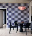 Mural z geometrycznym wzorem Tetris Stripe Cobalt Wallcolors