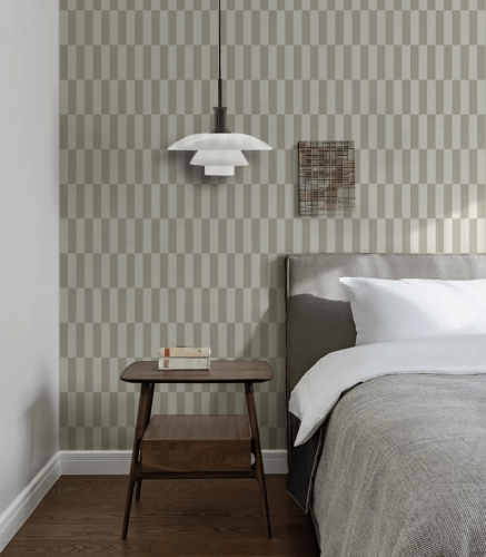 Mural z geometrycznym wzorem Tetris Stripe Greige Wallcolors