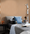 Mural z geometrycznym wzorem Tetris Stripe Terracotta Wallcolors