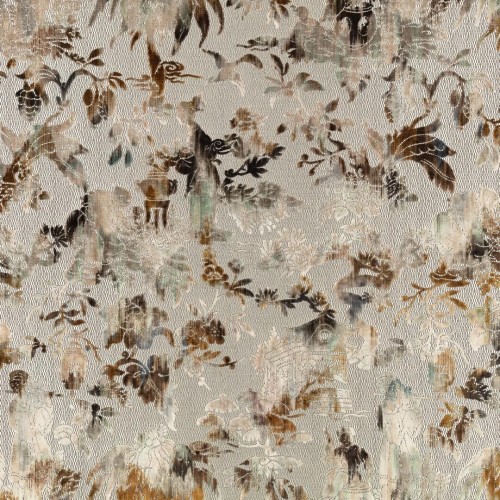 Tkanina welurowa w stylu chinoiserie Black Edition 9166/01 Isenzo Istoria