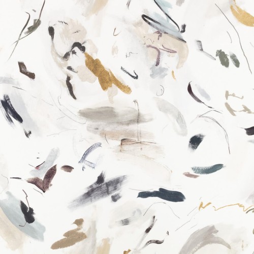 Tkanina lniana z abstrakcyjnym wzorem Black Edition 9167/01 Pigment Istoria