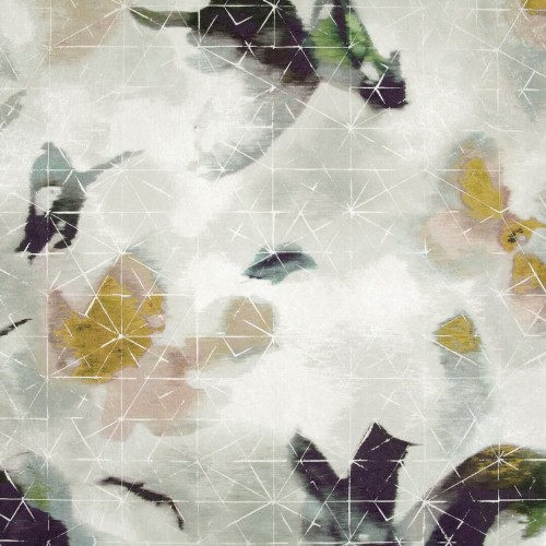 Tapeta abstrakcyjne kwiaty i geometria Black Edition W927/03 Orimono Zafaro