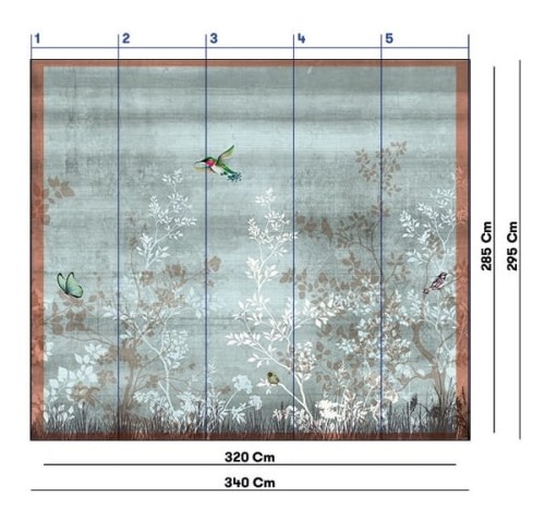 1 szt / 24H Fototapeta botaniczna Inkiostro Bianco Incanto INKOJTF1902 - W: 320 cm x H: 285 cm